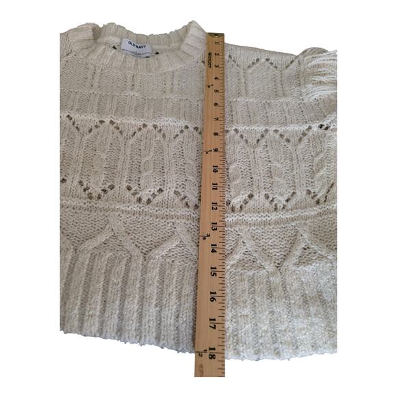 Old‎ Navy Textured Fringe Cropped Pullover Sweater Long Sleeve - Picture 5 of 12
